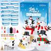 18 Pack Build a Snowman Kit, Snowman Kit DIY Winter Decorations Indoor, Christmas Snowman Crafts for Kids Bulk, Creative Kids Air Dry Clay Modeling Crafts Kit for Christmas Gifts Favor Supplies view 1