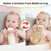 2 in 1 Baby Bottles n Straw Cup with Handle, Mombella Classic PPSU Baby Bottle & Sippy Cup, Toddler Water Bottle, Soft Silicone Fast Flow Nipple, BPA Free Transition Cup for 6 Months+, 10oz, Ivory view 4