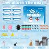 EOBOH 6 Pack Snowman Kit, Christmas Craft DIY for Kids, Build a Snowman Craft Winter Decorations Indoor, Creative Kids Air Dry Clay Modeling Crafts Kit for School Winter Party Activities view 3