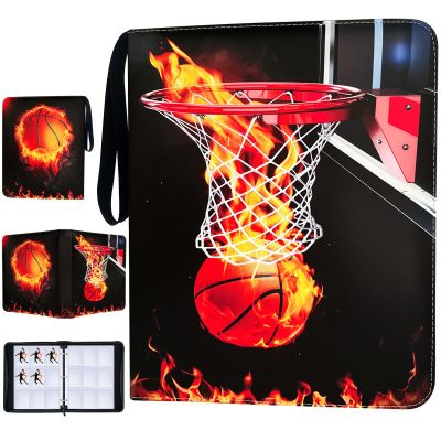 Basketball Card Binder with Sleeves, 900 Pocket Basketball Card Holder for Trading Cards, 9 Pocket with 50 Removable Sleeves Zipper Book Folder Collector Album