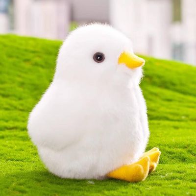 6 Inch Small Yellow Chick Plush Toys Chicken Stuffed Toys (White)