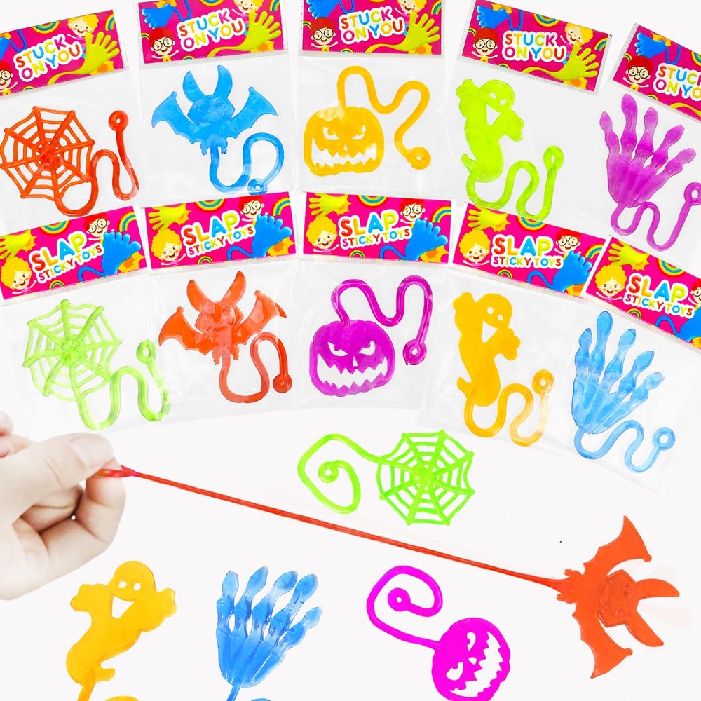 30 PCS Halloween Treats Non Candy for Kids,Sticky Hands Party Favors Goodie Bag Stuffers for Toddlers,Boo Trick or Treat Bags Bucket Basket Fillers,Classroom Prizes Games Activities Stuff for Boy Girl