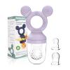 HAOBAOBEI Baby Fruit Feeder, Frozen Teething Toys for Babies, Teether Pacifier with 3 Extra Teats, Eating Essentials, BPA Free Baby Feeding Supplies (Lavender) view 1