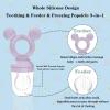 HAOBAOBEI Baby Fruit Feeder, Frozen Teething Toys for Babies, Teether Pacifier with 3 Extra Teats, Eating Essentials, BPA Free Baby Feeding Supplies (Lavender) view 2