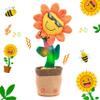 Easfan Dancing Sunflower Singing Talking Shaking Glowing Interactive Toy Repeats What You Say Electric Cute Sunflower Plush Toy Birthday Christmas Festival Gifts for Toddlers Kids,13.5 view 1