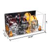Better Display Cases Acrylic Three Mini - Miniature Football Helmets (not Full Size) Display Case with Mirror Case, Orange Risers and Mirror Base 19.25" x 8.25" x 8" (V47/A103) view 2