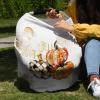Hello Pumpkin Carseat Cover for Baby Oil Paint Texture Pumpkin Orange Fall Covers for Breastfeeding Breathable Car Seat Stroller Combos Cover Infant Carseat Canopy,Newborn Shopping Cart Covers view 4