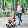OLAKIDS 4 in 1 Ride on Push Car, Toddlers Stroller Sliding Walking Toy with Horn, Music, Lights, Removable Guardrails Handle, Underneath Storage, Foot-to-Floor Walker for Boys Girls (Ivory White) view 2