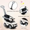 OLAKIDS 4 in 1 Ride on Push Car, Toddlers Stroller Sliding Walking Toy with Horn, Music, Lights, Removable Guardrails Handle, Underneath Storage, Foot-to-Floor Walker for Boys Girls (Ivory White) view 4