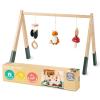 Little Big Friends Wooden Baby Activity Gym  Montessori Play Gym for Babies | Encourages Motor Skills & Sensory Development | Includes Crinkle Fabrics, Wooden Chimes & Hanging Toys  Forest view 1