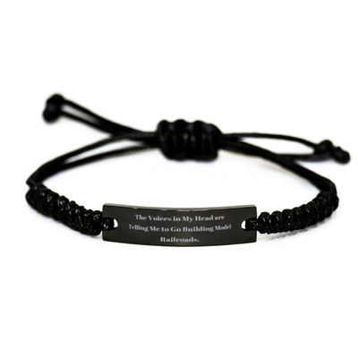 Fun Model Railroads Gifts, The Voices in My Head are, Model Railroads Black Rope Bracelet From Friends, Gifts For Friends, Model trains, Train sets, Toy trains, Electric trains, train set, Ho scale