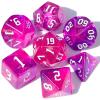 CiaraQ DND Polyhedral Dice Set for Dungeons and Dragons RPG MTG Role Playing Table Games-with 1 Dice Pouch (Purple + Red + Glitter) view 1