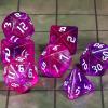 CiaraQ DND Polyhedral Dice Set for Dungeons and Dragons RPG MTG Role Playing Table Games-with 1 Dice Pouch (Purple + Red + Glitter) view 2