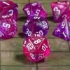 CiaraQ DND Polyhedral Dice Set for Dungeons and Dragons RPG MTG Role Playing Table Games-with 1 Dice Pouch (Purple + Red + Glitter) view 3