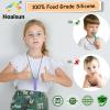 Chew Necklaces for Sensory Kids, 8 Pack Chewy Necklace Sensory Boys and Girls with Autism, ADHD, SPD, Biting, Silicone Teething Necklace Oral Chew Toys for Adults Reduce Chewing Anxiety Fidget view 2