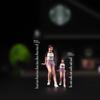 1:43 Scale Miniatures Figurine Hand Painted Tiny People Resin Diorama Figures Action Figure Scene Props for Cars Vehicles (Leaning Car Beauty Face Painted) view 2