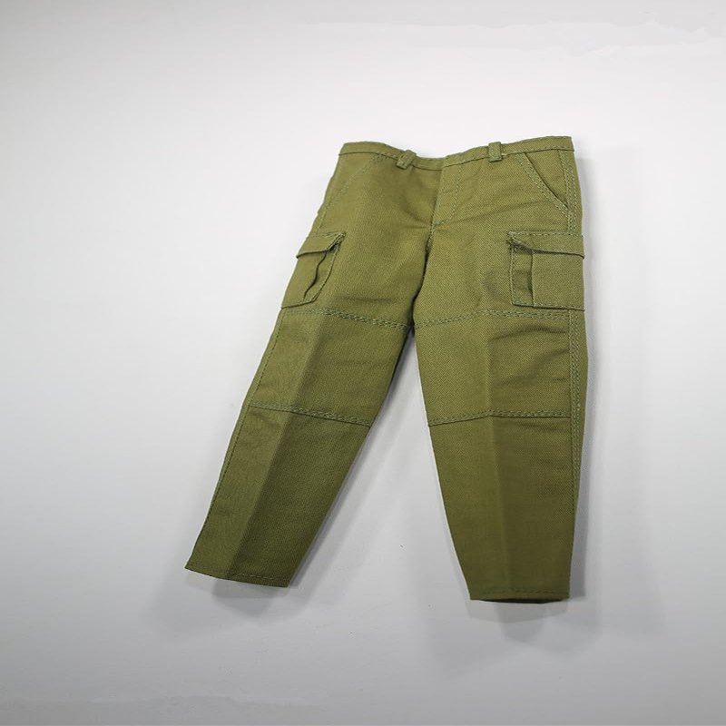 1/6 Scale Male Clothes,Men's Striped Shirt Plaid Shirt Casual Pants Trousers Costume Outfit Clothing for 12inch Male Action Figure Body (1pc Green Pants)