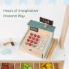 PairPear Wooden Toy Cash Register,Kids Pretend Play Money Counting Toys with Scanner and Credit Card,Toddler Cashier Toy Grocery Play Food Accessory for Pre-School Gift Boys Girls 3+ view 2