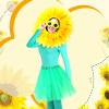 5pcs Sunflower Halloween Costumes for Women Cosplay Green Bodysuit Skirt Yellow Hood Headpiece Glasses Leaf Glove Accessory view 4