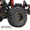 RCMYou RC Full Brass 1.2 Inch Beadlock Wheel Rim & Wheels Tires for 1/18 1/24 Trx4m SCX24 FCX24 RC Crawler Car,4PCS (1.2 Inches) Wheel Rim & Wheels Tires view 3