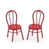 2Pcs Miniature Bistro Chair 1:12 Scale Furniture Miniature Metal Chairs Dollhouse Soldier Accessories Model Artificial Home Iron Dinning Chair Fairy Garden Building Scene Ornaments (Red) view 1