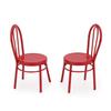 2Pcs Miniature Bistro Chair 1:12 Scale Furniture Miniature Metal Chairs Dollhouse Soldier Accessories Model Artificial Home Iron Dinning Chair Fairy Garden Building Scene Ornaments (Red) view 2