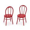 2Pcs Miniature Bistro Chair 1:12 Scale Furniture Miniature Metal Chairs Dollhouse Soldier Accessories Model Artificial Home Iron Dinning Chair Fairy Garden Building Scene Ornaments (Red) view 3