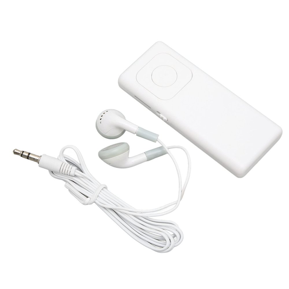 Leapiture MP3 Player, Portable Mini MP3 Player Lossless Sound Digital Music Player Support Up to 64G Memory Card Pocket MP3 with Earphone and Charging Cable(White)