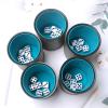 5 Pack PU Leather Dice Cups Felt Lining Quiet Shaker with 30 Dot Dice for Bar Party Yahtzee Farkle Dice Games, Grey view 3