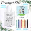 Tenceur 12 Set Wedding Activities Include Coloring Book, Non Woven Favors Bags and Activity Crayons for Scavenger Hunt Game Reception view 3