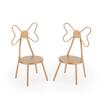 Miniature Chairs Set of 2Pcs Dollhouse Furniture Bistro Chair (Pack of 2) Butterfly Backrest Designed Miniature Soldier Metal Chair Model Accessories Iron Dinning Decoration (Rose Golden) view 1
