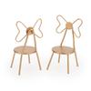 Miniature Chairs Set of 2Pcs Dollhouse Furniture Bistro Chair (Pack of 2) Butterfly Backrest Designed Miniature Soldier Metal Chair Model Accessories Iron Dinning Decoration (Rose Golden) view 2