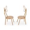 Miniature Chairs Set of 2Pcs Dollhouse Furniture Bistro Chair (Pack of 2) Butterfly Backrest Designed Miniature Soldier Metal Chair Model Accessories Iron Dinning Decoration (Rose Golden) view 3