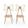 Miniature Chairs Set of 2Pcs Dollhouse Furniture Bistro Chair (Pack of 2) Butterfly Backrest Designed Miniature Soldier Metal Chair Model Accessories Iron Dinning Decoration (Rose Golden) view 4