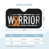 Kidney Cancer Warrior Aweareness Ribbon Foldable Car Windshield Sunshade Blocks Heat and Sun Glare Uv Rays view 2