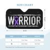 Stomach Cancer Warrior Aweareness Ribbon Foldable Car Windshield Sunshade Blocks Heat and Sun Glare Uv Rays view 2