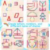EZVYAO Wooden Montessori Toy for Toddlers, Letter Number Construction Set Pegboard Puzzle Stacking Blocks, Preschool Learning ABC Shape Educational Toys for Kids Boys Girls view 3