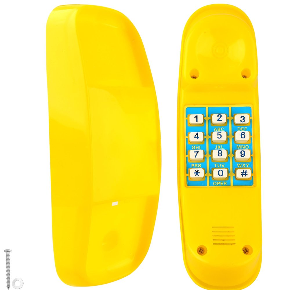 Haconba Swingset Phone Toys Playground Treehouse Phone Pretend Telephone Toy with Numeric Key for Kids Outdoor Playground Treehouse Jungle Gym Accessories (Yellow)