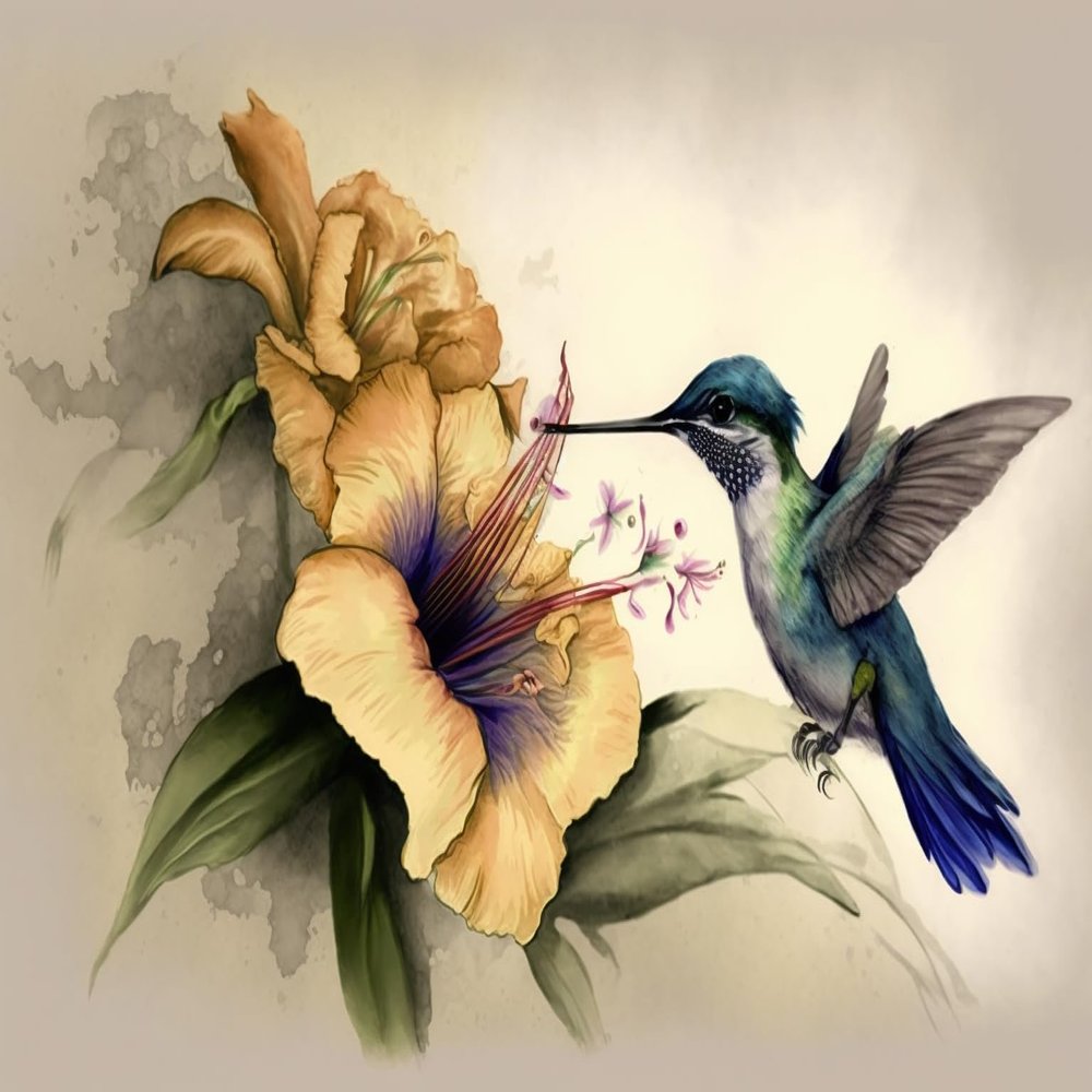 1000 Piece Adult Puzzle, Chinese Style Hummingbird Iris, Children's Puzzle Game Educational Gift, Room Decor