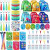 Zhanmai 140 Pcs Science Party Favors Include 12 Keychain 18 Mini Notebooks 50 Science Stickers 12 Bracelets 12 Science Name Badge 12 Drawstring Bags 12 Bendable Pencils 12 Button Pins for Kids Party view 1