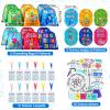 Zhanmai 140 Pcs Science Party Favors Include 12 Keychain 18 Mini Notebooks 50 Science Stickers 12 Bracelets 12 Science Name Badge 12 Drawstring Bags 12 Bendable Pencils 12 Button Pins for Kids Party view 3