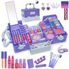 Kids Makeup Sets for Girls - 52 PCS Safe and Washable Makeup for Kids, Real Toddler Makeup Kit with Cosmetic Case, Girls Toys Age 4-12, Princess Toys Birthday Gifts(Dark Purple) view 1