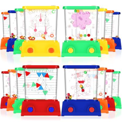 Lewtemi 32 Pcs Handheld Water Game Arcade Water Ring Mini Basketball Flower Toss Rings Fish Water Game 90s Toys Retro Pastime for Party Travel Stocking Without Water(Bright Style)