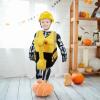 Toulite Halloween Digger Ride On Child Costume - Yellow 3D Bulldozer Construction Worker Costume with Construction Hat for Kids Cosplay Occupation Party, 4 Years view 3
