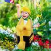 Toulite Halloween Digger Ride On Child Costume - Yellow 3D Bulldozer Construction Worker Costume with Construction Hat for Kids Cosplay Occupation Party, 4 Years view 4