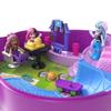 Polly Pocket Monster High Playset with 3 Micro Dolls & 10 Accessories, Opens to High School, Collectible Travel Toy with Storage view 2