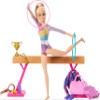 Barbie Gymnastics Doll & Accessories, Playset with Blonde Fashion Doll, C-Clip for Flipping Action, Balance Beam, Warm-Up Suit & More view 1