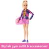 Barbie Gymnastics Doll & Accessories, Playset with Blonde Fashion Doll, C-Clip for Flipping Action, Balance Beam, Warm-Up Suit & More view 4