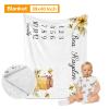 Custom Baby Crib Bedding Set - Comfortable 5 Piece Crib Set Cartoon Animals Design - Personalized Name Blanket, Crib Sheet, Changing Pad Cover, Pillowcase, Wall Art, Nursery Decor for Newborns Style J view 2