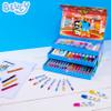 Bluey Colored Pencils Art Supplies for Boys Girls Drawing Kit Painting School Supplies Art Kit Travel Case Gifts for Kids (Blue 3 Tier) view 2